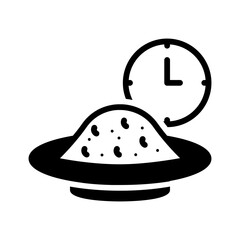Vector solid black icon for Overnight food