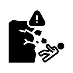 Vector solid black icon for Hazardous area