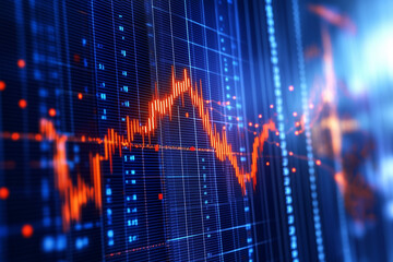 blue and red graph with numbers and lines