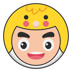 Cute Chick Head Avatar Icon Illustration