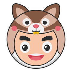 Cute Chipmunk Animal Head Avatar Icon Illustration