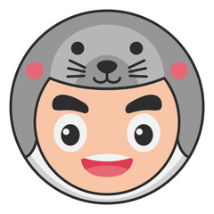 Fototapeta premium Cute Seals Animal Head Avatar Icon Illustration