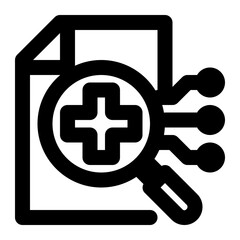 medical, analysis, healthcare, detection, data science, application outline icon