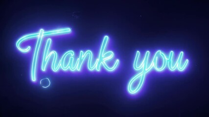A glowing neon "Thank You" sign on a dark background, conveying a message of gratitude with a modern and vibrant aesthetic.