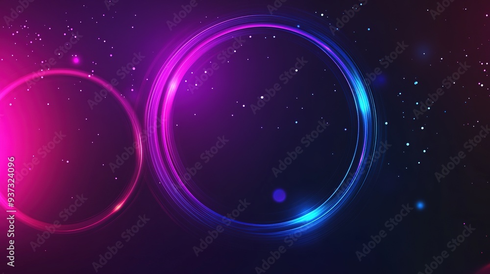 Poster modern abstract background with glowing circle lines and a geometric design