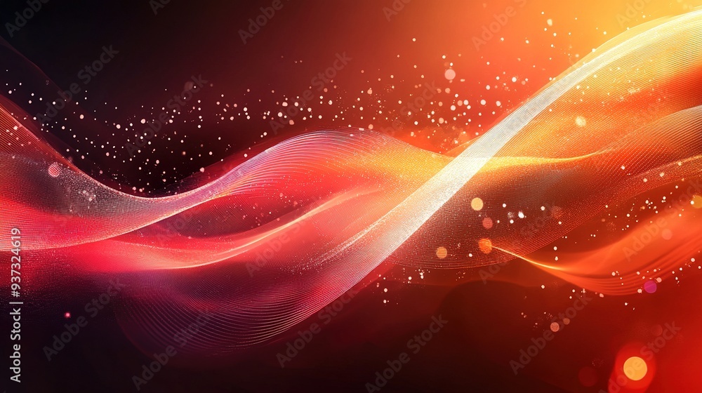 Poster modern abstract background with wavy lines for futuristic technology themes