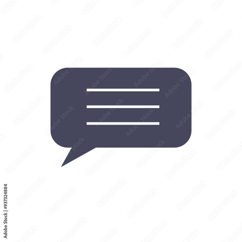 Poster chat rectangular speech bubble icon sign vector. speech bubble, message icon for web and mobile app.