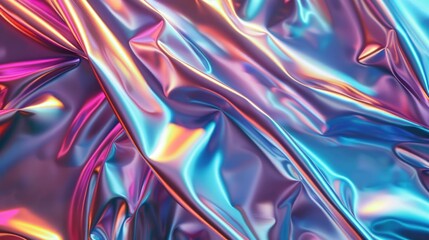 Fototapeta premium Abstract digital fabric, sci-fi holographic foil background.