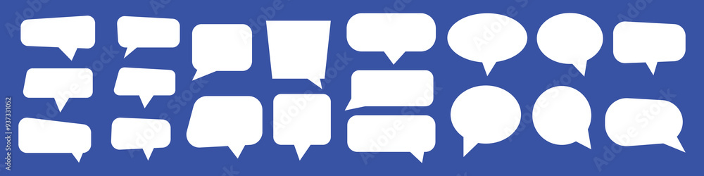 Poster message comments chat box. collection of speech bubbles, text boxes and conversation chats in comics