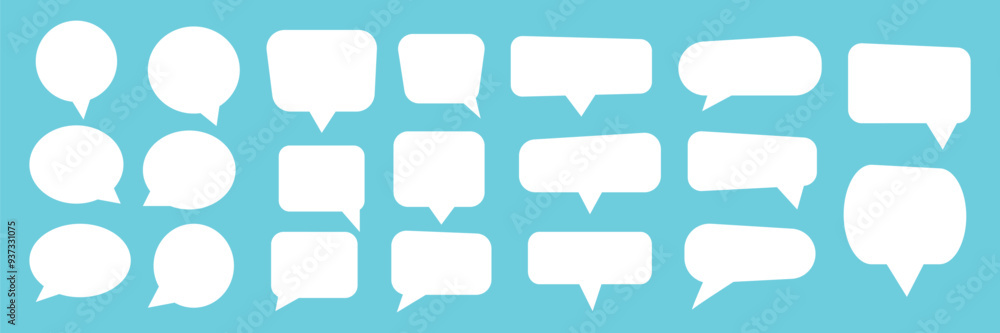 Poster message comments chat box. collection of speech bubbles, text boxes and conversation chats in comics