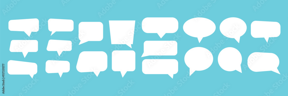 Poster message comments chat box. collection of speech bubbles, text boxes and conversation chats in comics