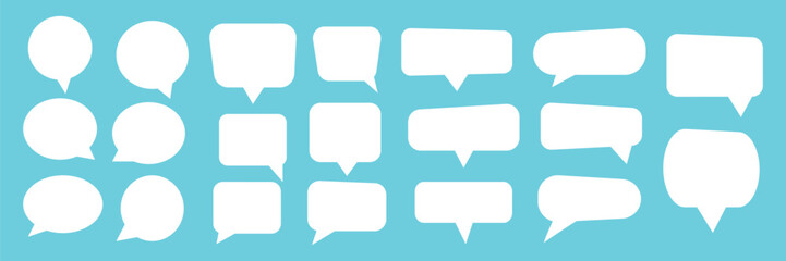 Message comments chat box. Collection of speech bubbles, text boxes and conversation chats in comics. Vektor set of speech bubbles.
