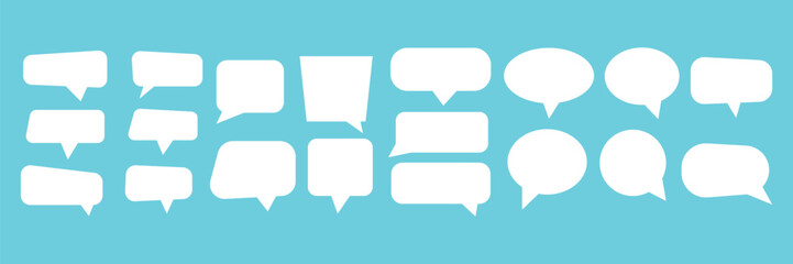 Message comments chat box. Collection of speech bubbles, text boxes and conversation chats in comics. Vektor set of speech bubbles.
