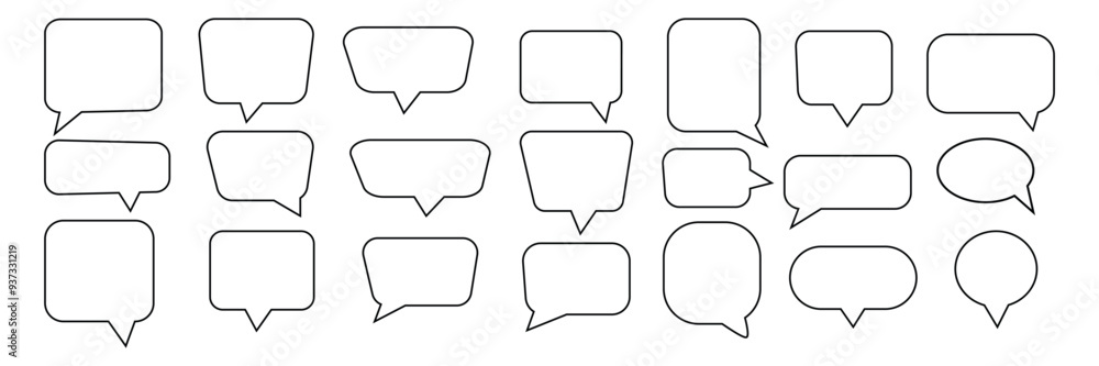 Poster speech bubble, speech balloon, chat bubble line art icon. comic dialog clouds. talk bubble. cloud sp