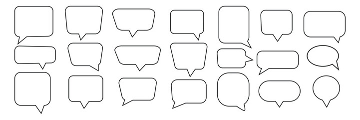Speech bubble, speech balloon, chat bubble line art icon. comic dialog clouds. talk bubble. Cloud speech bubbles collection. Vector for apps and websites.

