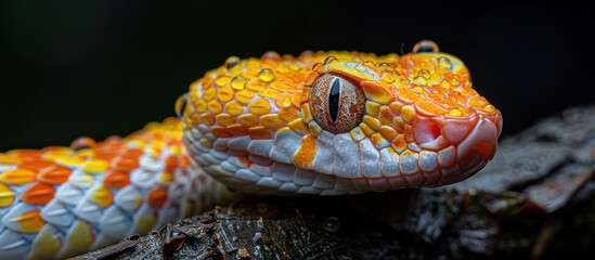 Fototapeta premium Close-up of a Vibrant Orange and White Snake