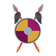 Shield and spears icon clipart avatar logtotype isolated vector illustration
