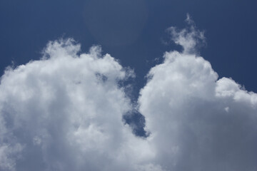 Blue sky and white cumulus clouds