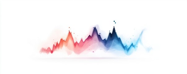 Fototapeta premium Investment charts with fluctuating lines, illustrating financial risk and market volatility, rendered in a dynamic and expressive watercolor style.
