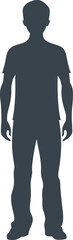 Man standing still isolated silhouette for any design