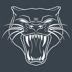 Angry Wild Cat line art logo