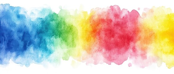 Vibrant watercolor splash in a rainbow of colors, perfect for creative projects, backgrounds, and artistic designs.