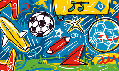 football-themed graphic and photo for advertising