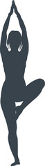 Women in yoga pose silhouette