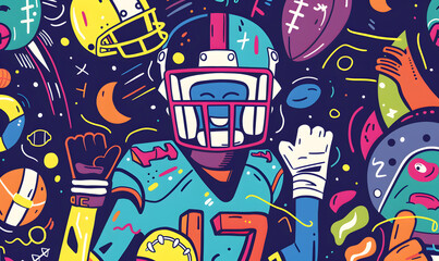 Fototapeta premium football-themed graphic and photo for advertising