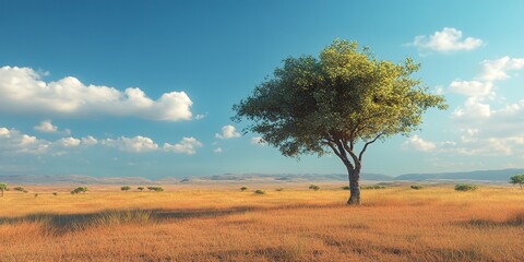 Obraz premium A tree standing in an African savanna