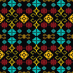 pattern with black and red hearts