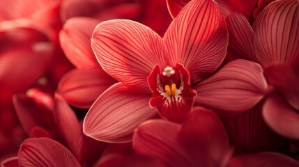 Fototapeta premium Close-up of red orchids