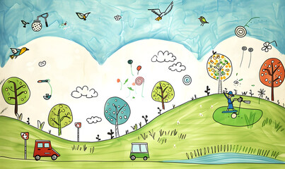 Naklejka premium golf-themed graphic advertising backgrounds.