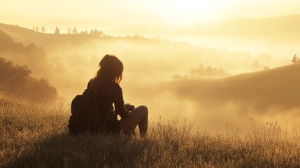 Morning valley silhouette