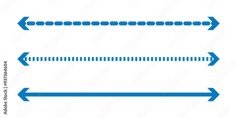 Poster arrow. set of long arrow vector, icon. horizontal double side arrow. straight long arrow vector icon
