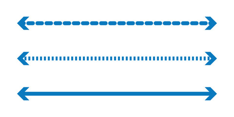 Arrow. Set of long arrow vector, icon. Horizontal double side arrow. Straight long arrow vector icon set. Long arrows left and right in flat style. Long arrow silhouette, symbol, icon design. Eps 10.