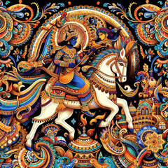 Fototapeta premium Vibrant Traditional Festival Illustration