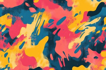A vibrant abstract pattern featuring bold colors and fluid shapes for creative design use.
