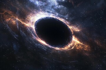 Black hole in space illustration created with Generative AI