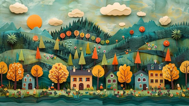 Miniature Paper-cut Diorama of a Lively School Campus Embracing Extracurricular Activities