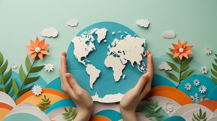 Global Unity in Paper Cutouts: Symbolizing International Significance on a Special Day