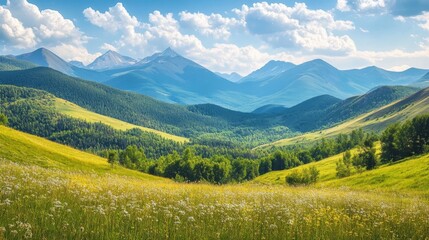 Armenian summer scene with forests and mountains