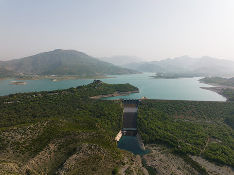 Aerial view of Khanpur Dam in Islamabad Capital Territory, Pakistan
