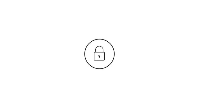 Padlock unlock sign, opening lock animation. simple padlock open unlocked animation.