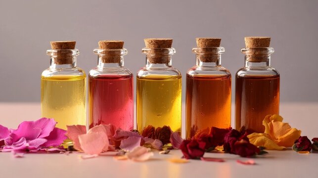 Massage oils in bottles