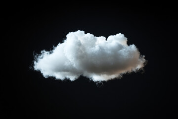 A white cloud floating in the sky. The cloud is fluffy and white, and it looks like it's about to rain. Scene is calm and peaceful, as the cloud is floating in the sky without any signs of disturbance