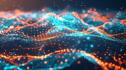 Abstract Digital Graphics of API Network Complexity in Modern Technology Integration