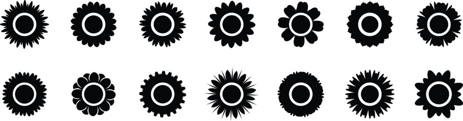 Flower icon. Flowers elements collection. Flower plant. Abstract flower icons isolated on white background. Flower simple icon. Stock vector.