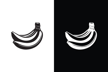 Banana icon with black and white background