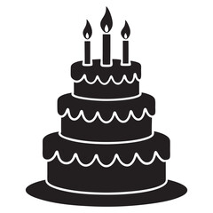 Happy birthday cake vector silhouette illustration